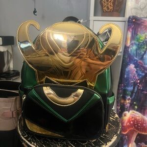 Loungefly Gold and Green Backpack with Ranger-Inspired Design